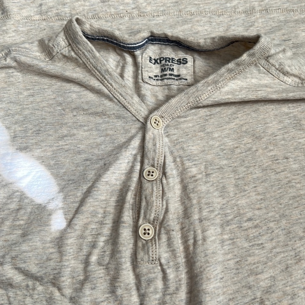 Express boys medium short sleeve tan shirt